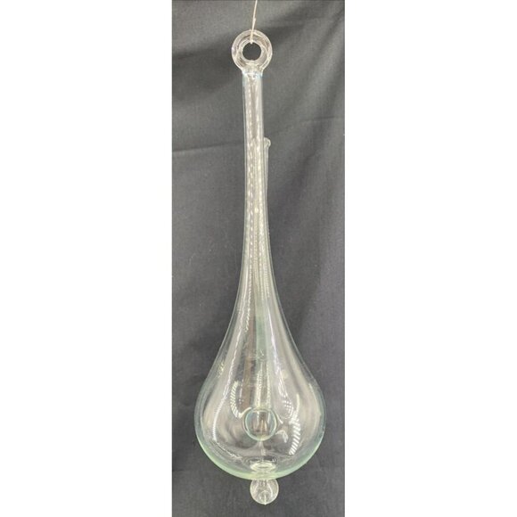 Weather Liquid Barometer Hanging Thunder Bottle Hand Blown Clear 10" - Picture 4 of 5